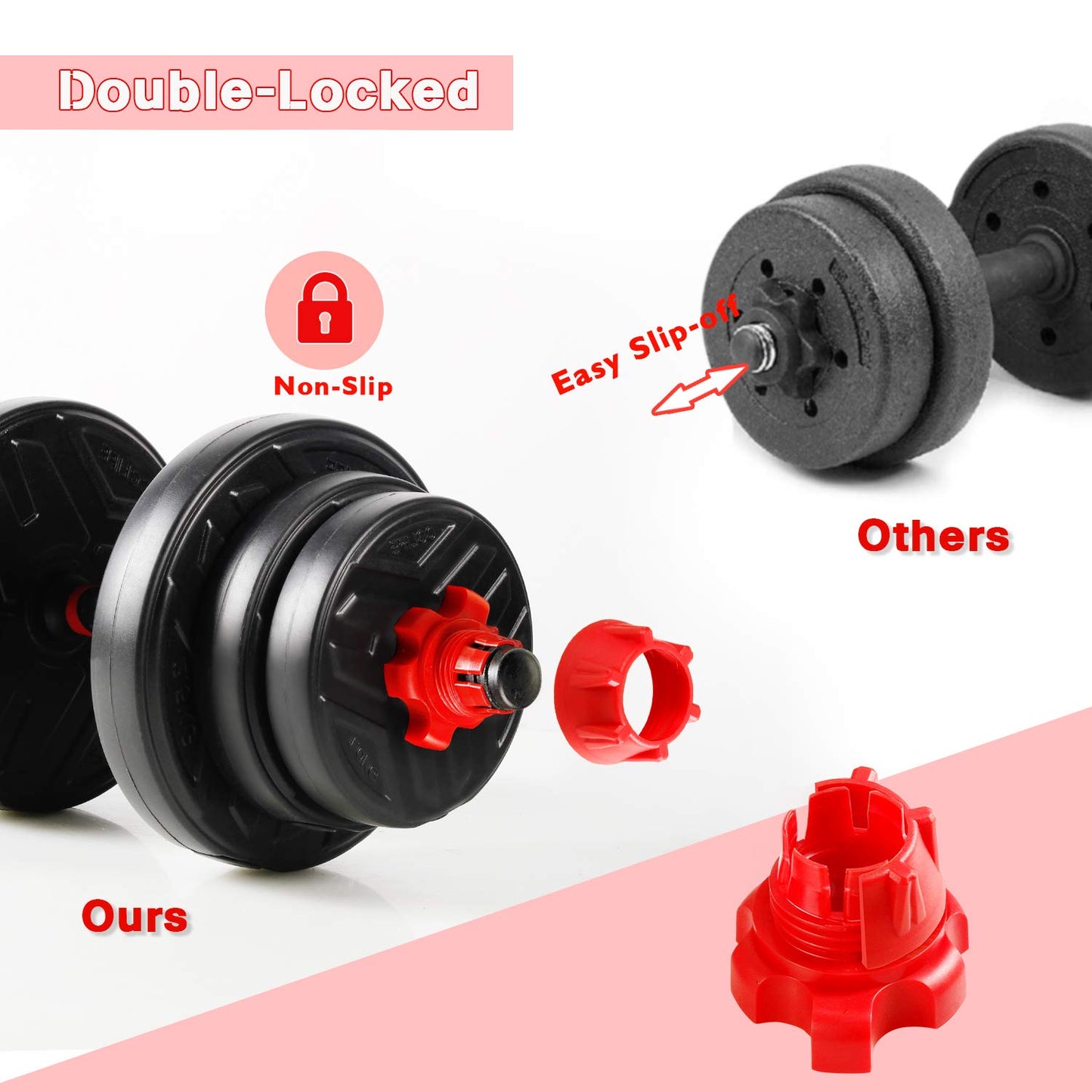 CCLIFE Hanteln Set 2er Kurzhanteln Langhanteln verstellbar 20 30 40kg Hantelset professionell Dumbbell mit Verbindungsstahlrohr Gewichten