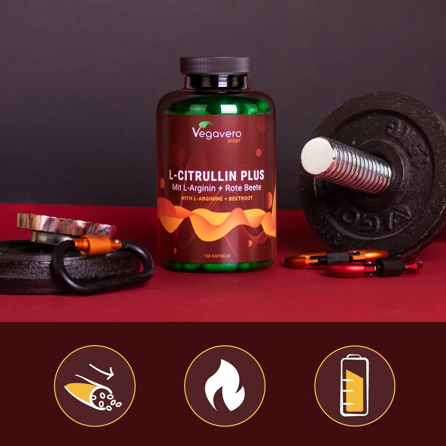 L-Citrullin Malat | Hochdosiert: 2000 mg Citrullin | Mit L-Arginin Base + Rote Beete | Aus Fermentation | PRE WORKOUT | Laborgeprüft | Vegan - Ohne Zusatzstoffe | Deutsche Produktion von VEGAVERO®