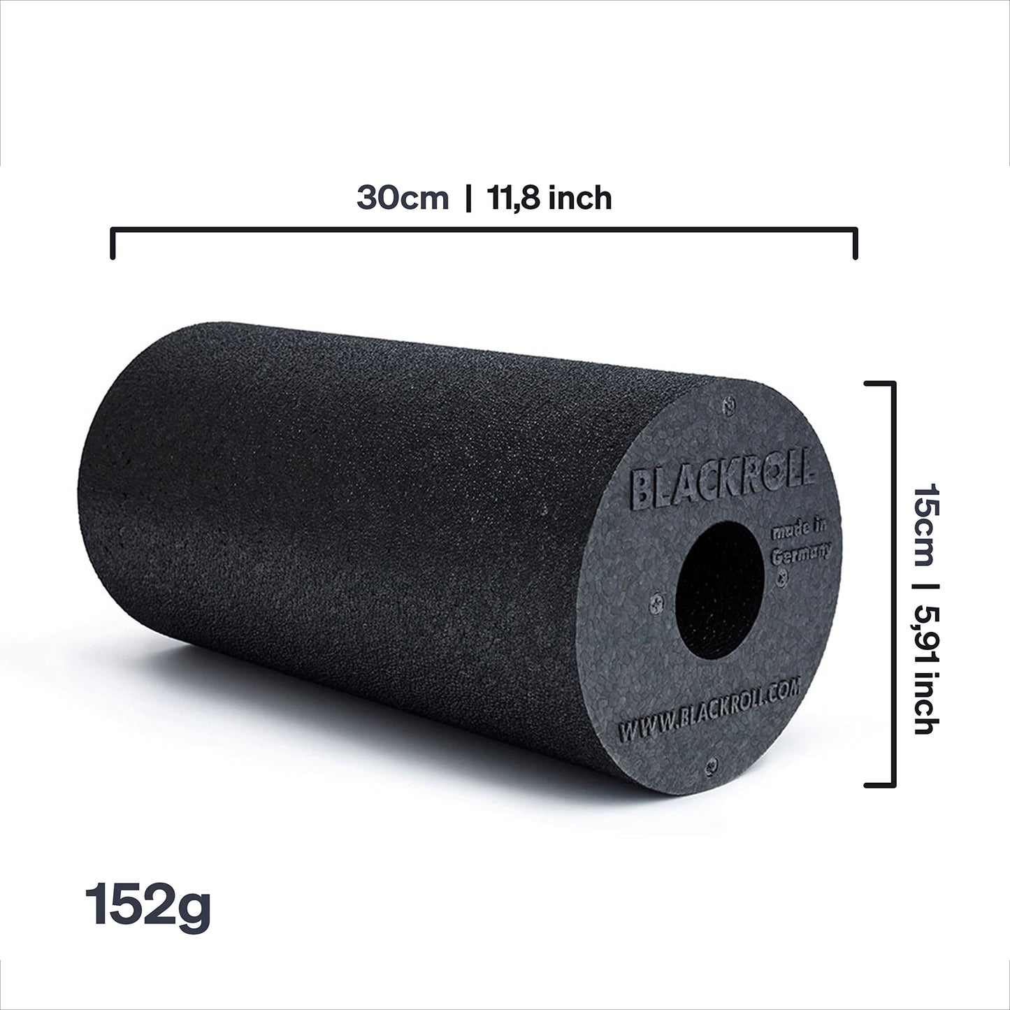 BLACKROLL® STANDARD Faszienrolle (30 x 15 cm), Fitness-Rolle zur Selbstmassage, mittlere Härte, Made in Germany